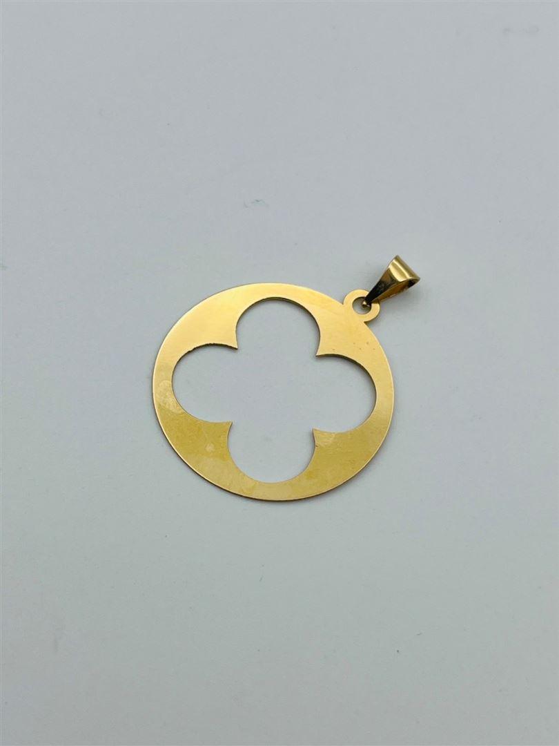 آویز پلاک طلا 18عیار گل لویی ویتون