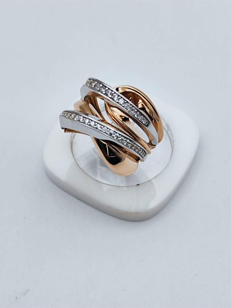 انگشتر طلا 18عیار نگینی رزگلد