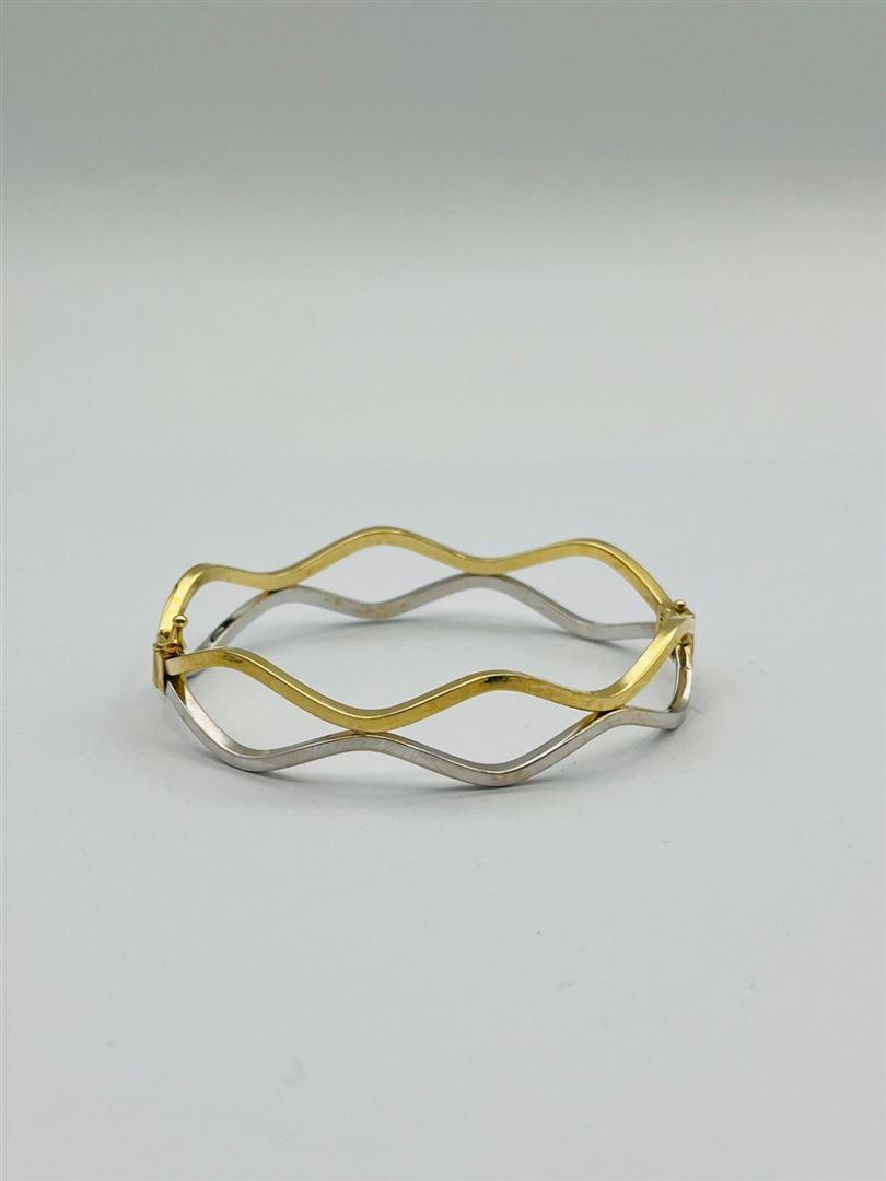 دستبند طلا 18عیار دو رنگ