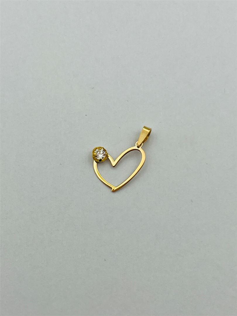 آویز پلاک طلا 18عیار قلب