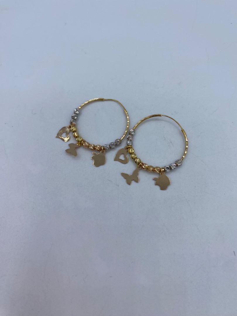 گوشواره حلقه ایی البرنادو آویز دار طلای 18عیار125458