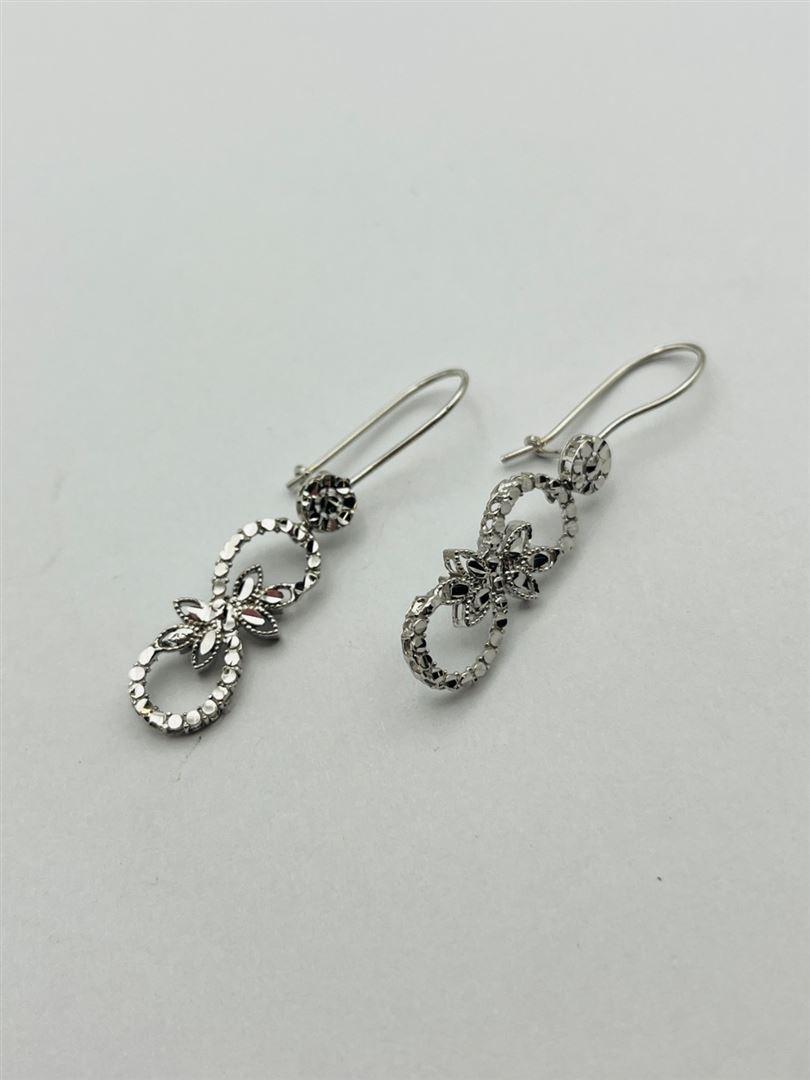 گوشواره طلا 18عیار تراش سفید139590