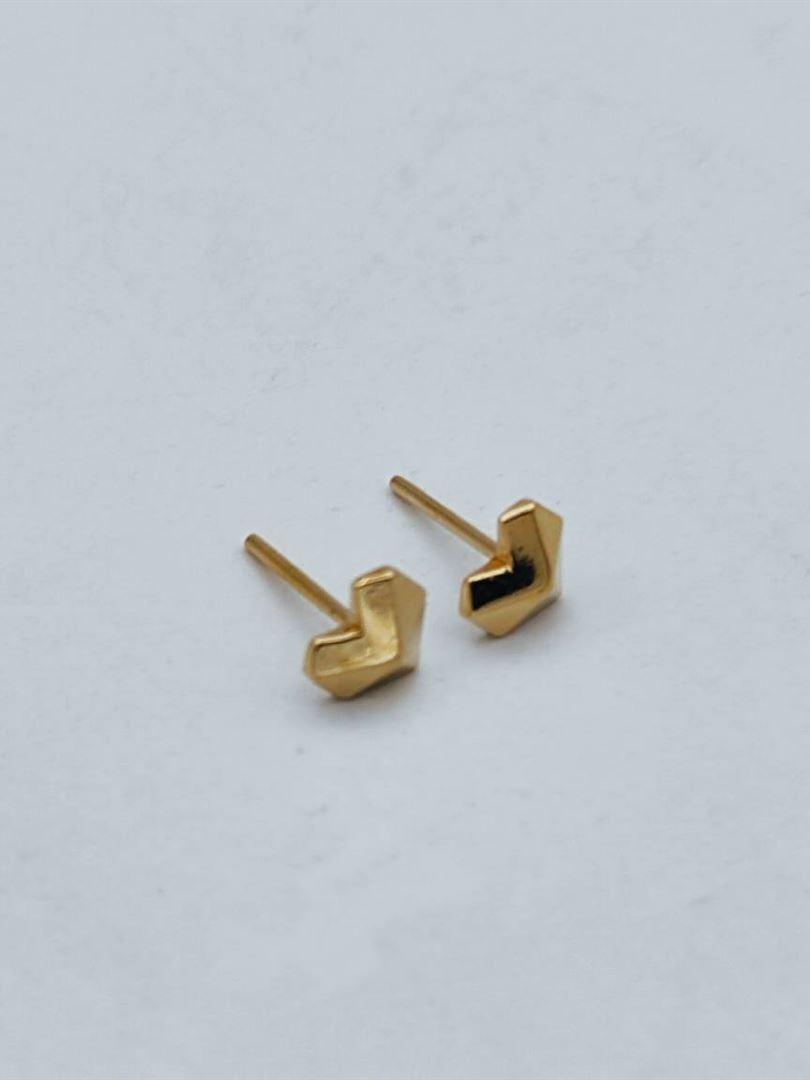 گوشواره طلا 18 عیار قلب سه بعدی 138360
