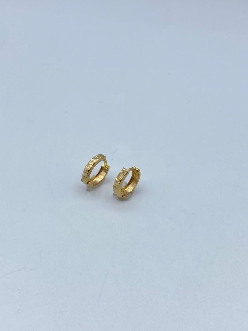 گوشواره طلا 18 عیار حلقه ای تراش [125762]	