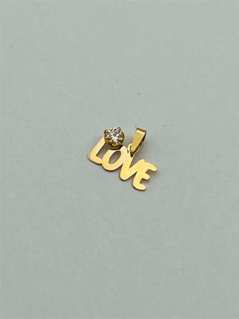 آویز پلاک طلا 18عیار love