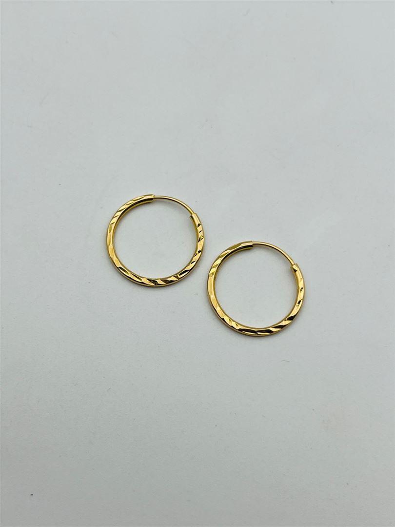 گوشواره طلا 18عیار حلقه ای تراش 138175