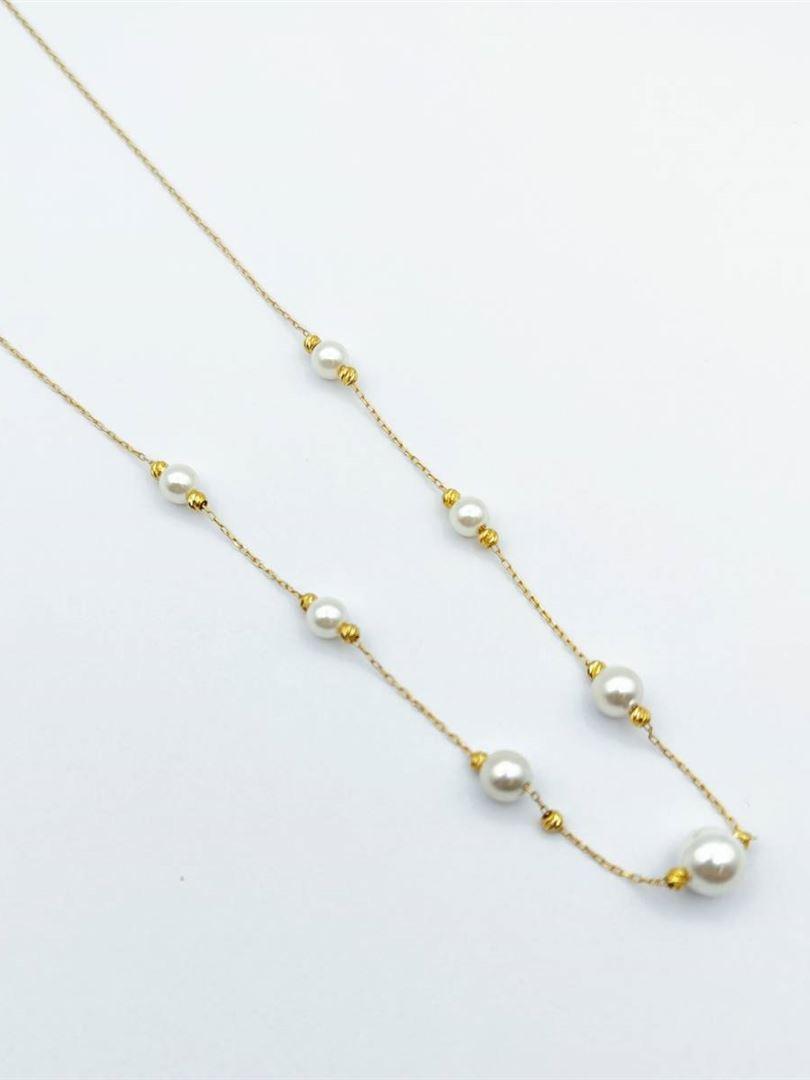 گردنبندطلا 18 عیار مروارید 140455