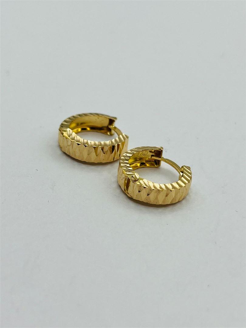 گوشواره طلا 18عیار حلقه ای تراش 140868