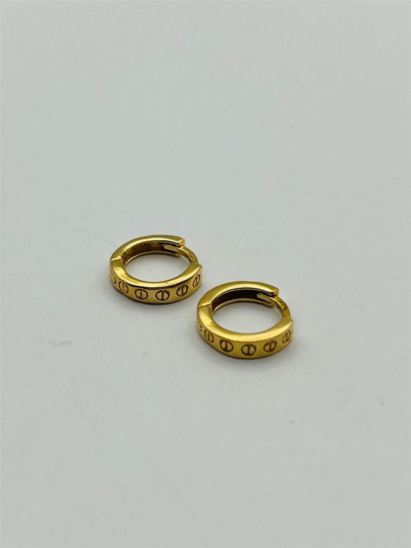 گوشواره طلا 18عیار حلقه ای کارتیر لاو