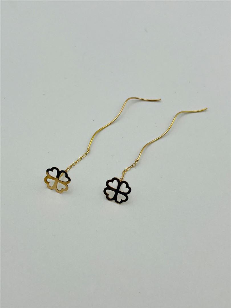 گوشواره طلا 18عیار کرلی گل