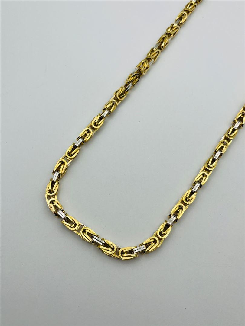 گردنبند طلا 18عیار بیزانس دورنگ