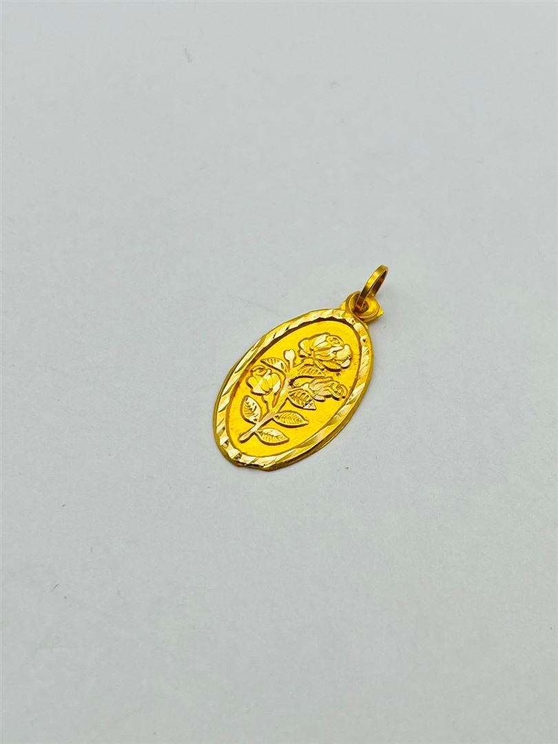 اویز پلاک طلا 18عیار گل