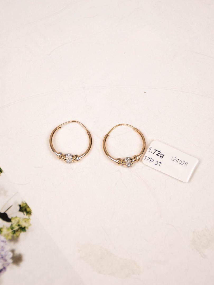 گوشواره طلای 18عیار حلقه ای دوریکا رزگلدوسفیدسایز متوسط124023