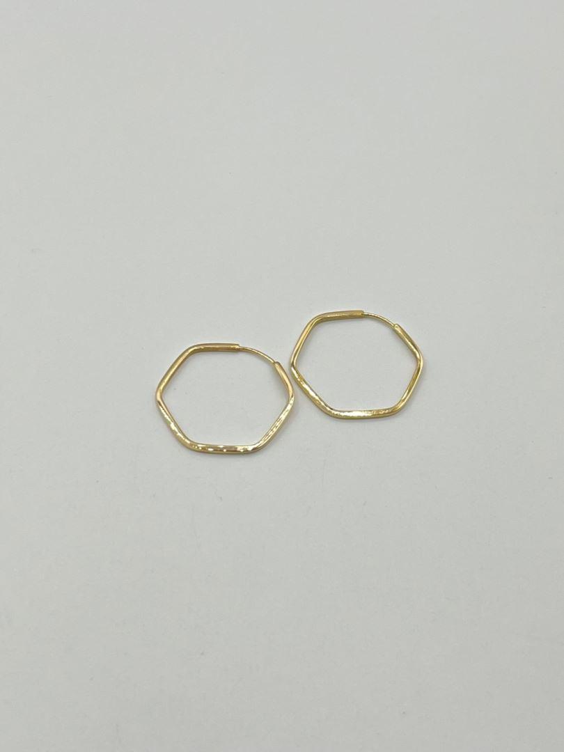 گوشواره طلا 18 عیار حلقه ای هندسی 128146