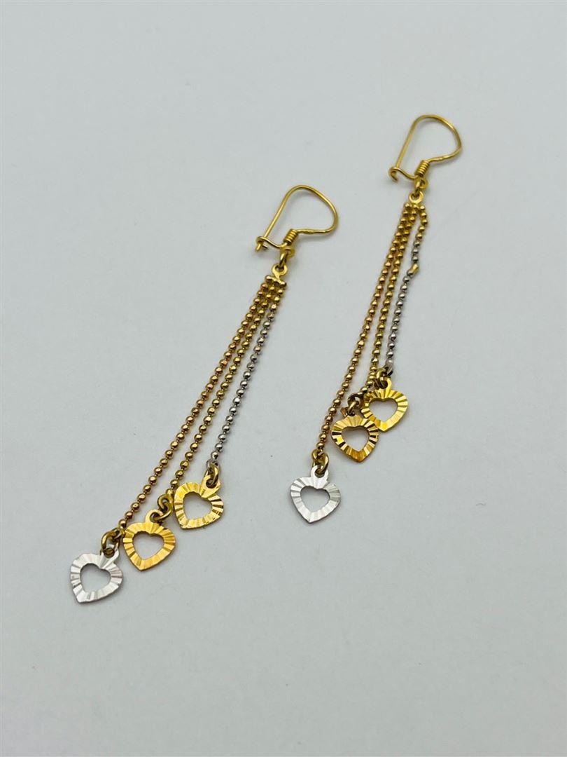 گوشواره طلا 18عیار آویز قلب