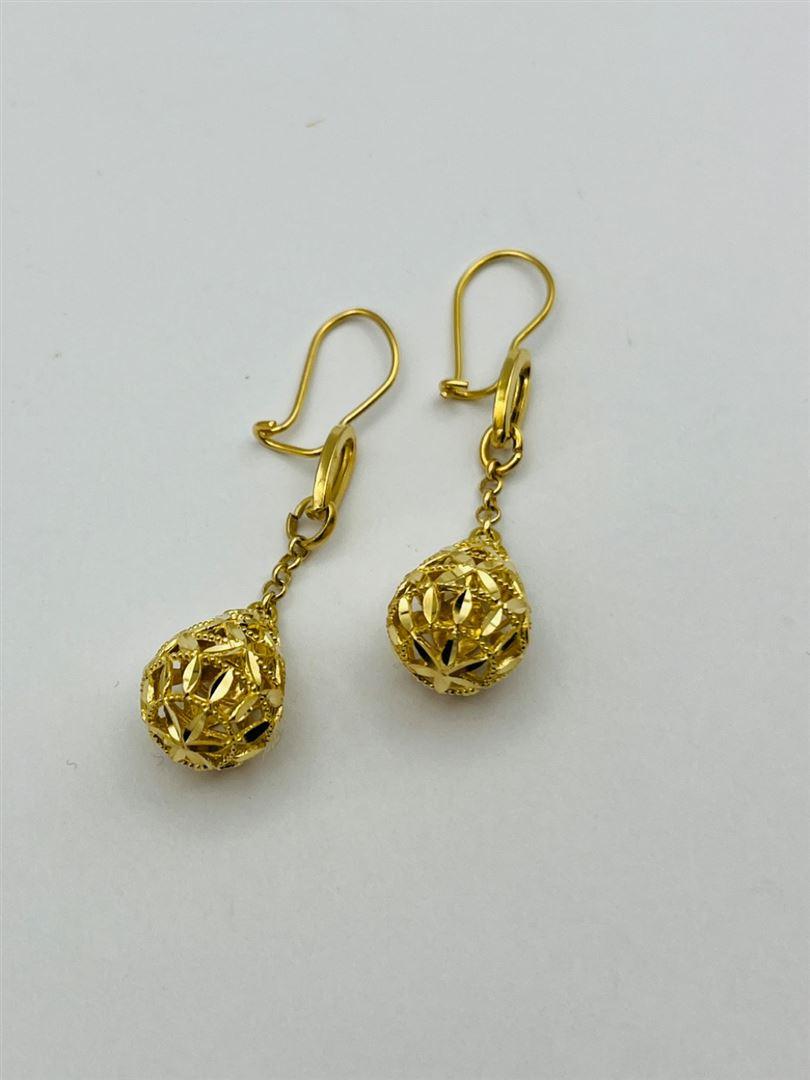 گوشواره طلا 18عیار تراش