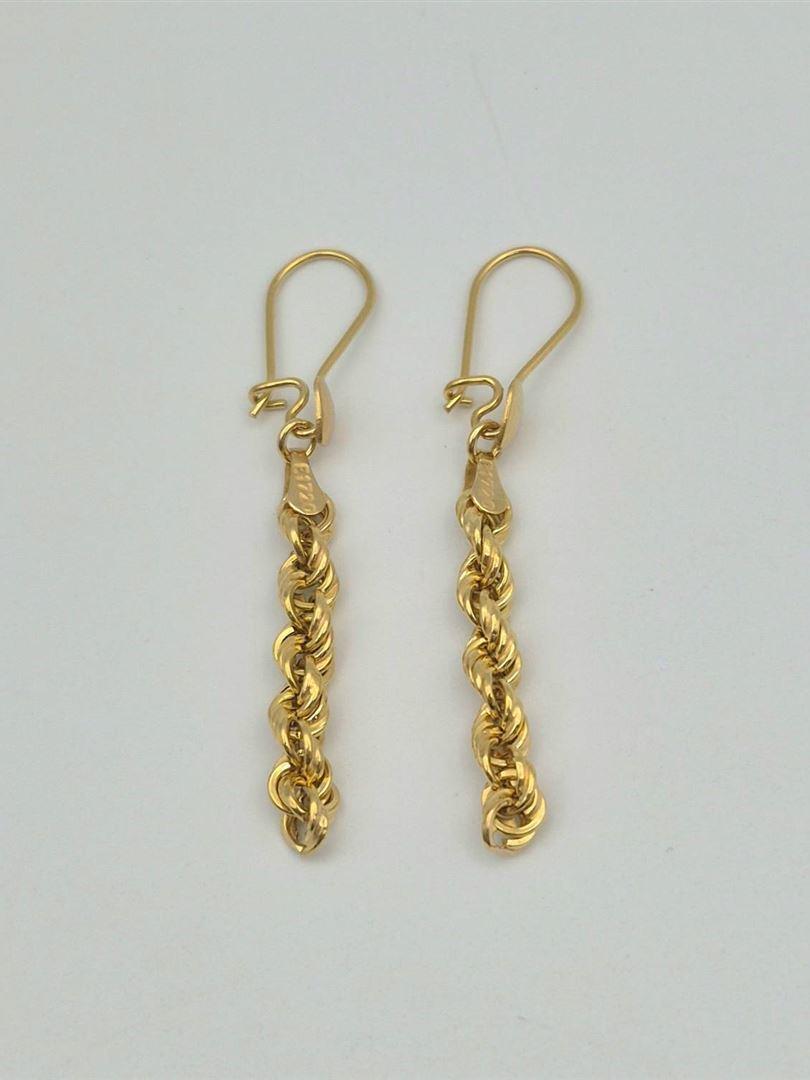گوشواره طلای 18 عیار طنابی