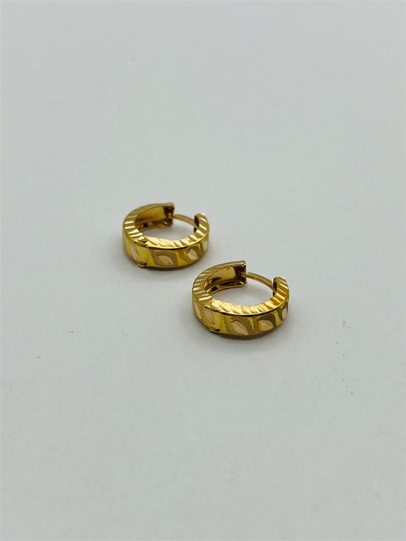 گوشواره طلا 18عیار حلقه ای تراش