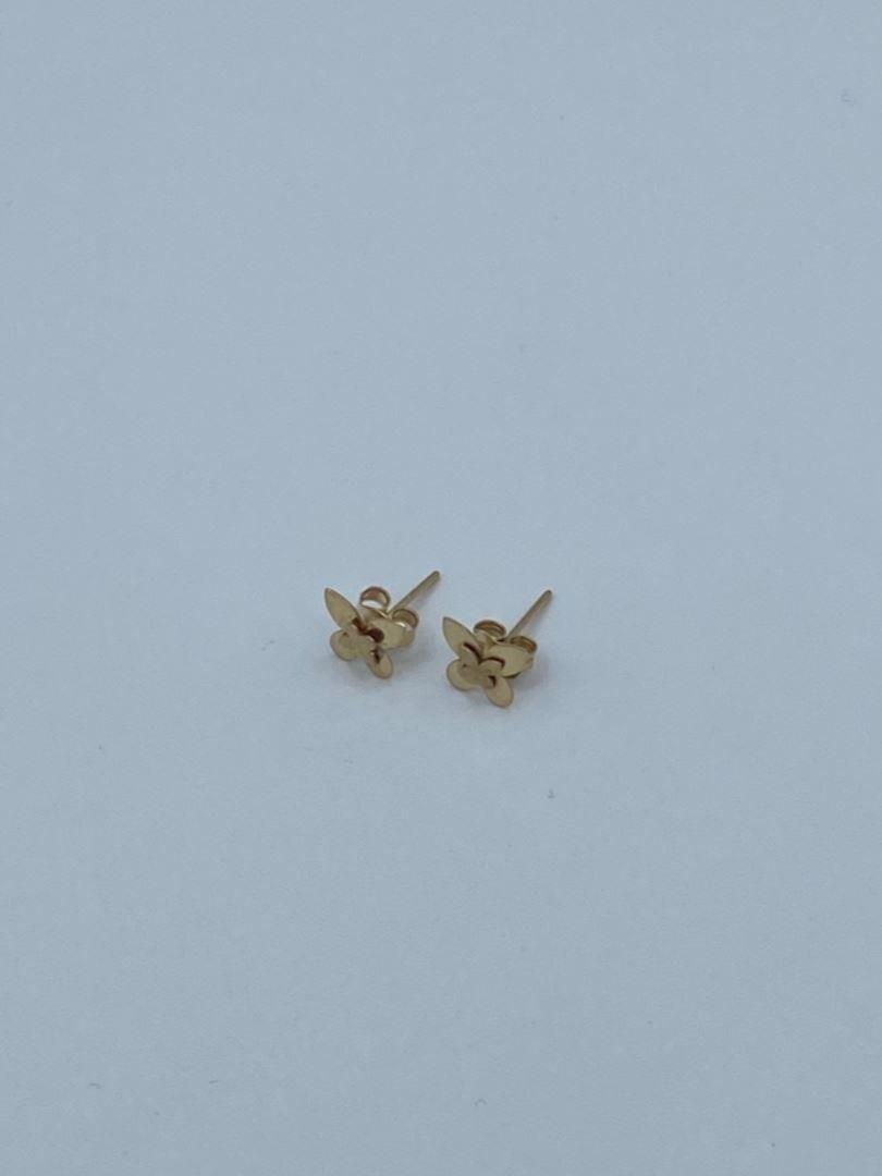 گوشواره میخی طلا 18 عیار پروانه 124319