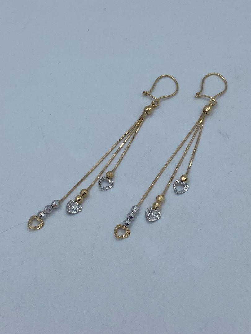 گوشواره طلا 18 عیار آویز قلب125479