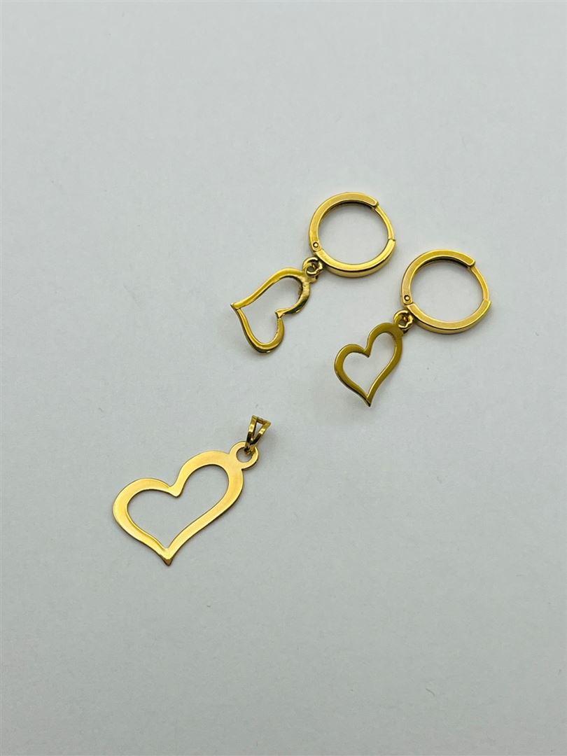 نیم ست طلا 18عیار قلب140425-140426