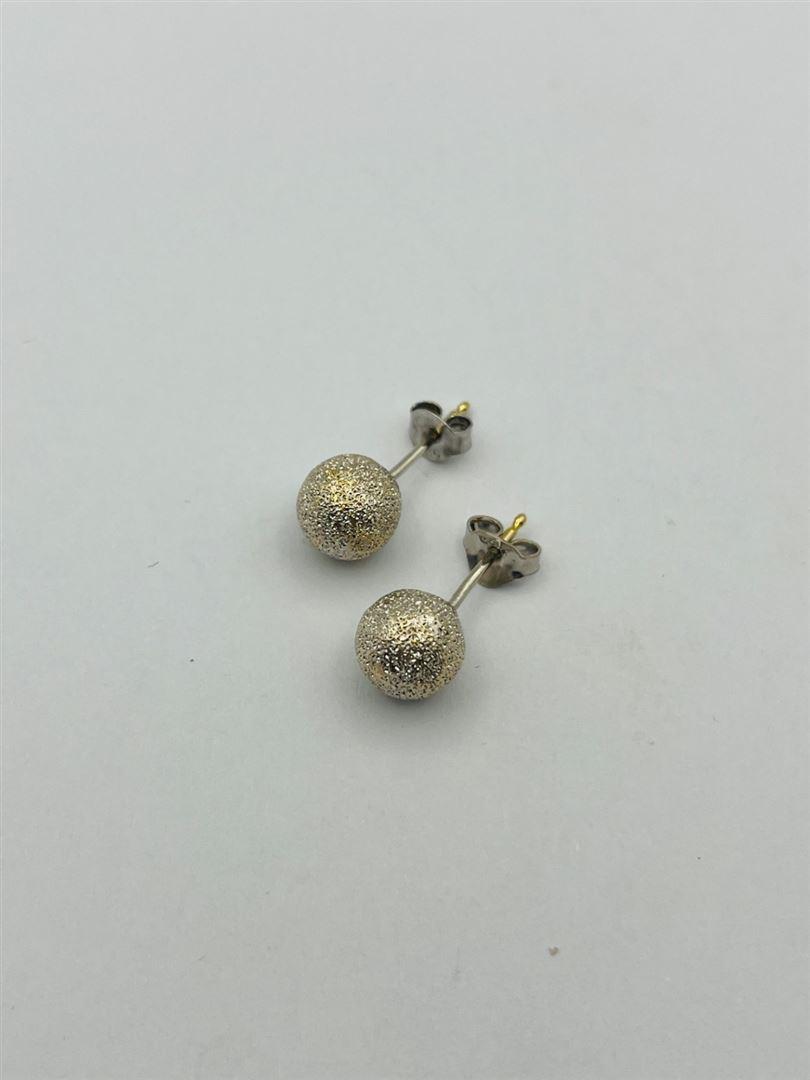 گوشواره میخی طلا 18عیار توپی سفید 133774