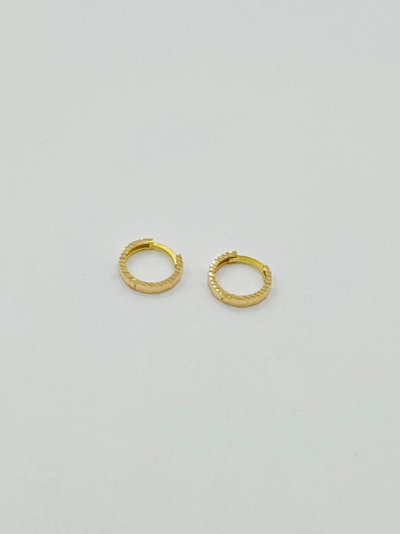 گوشواره طلا 18 عیار حلقه ای تراش 128707