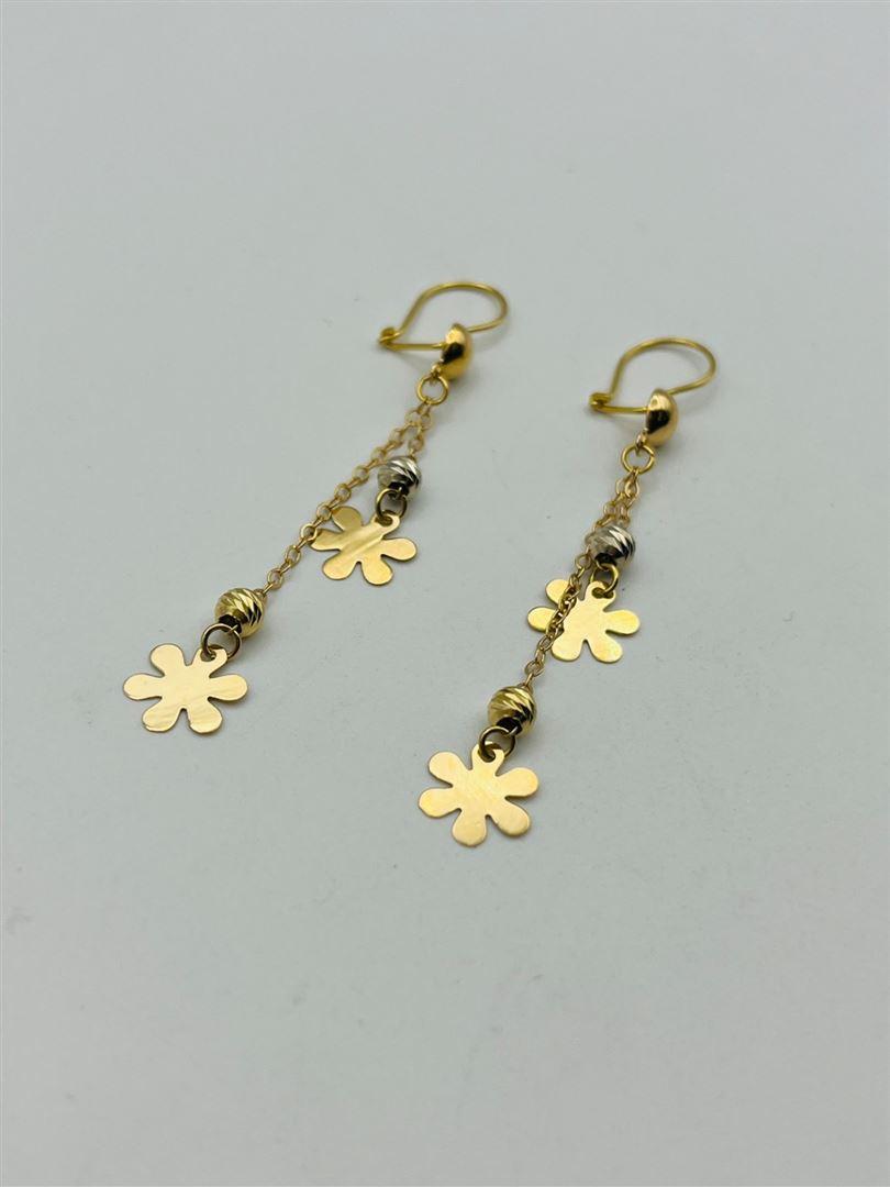 گوشواره طلا 18عیار آویز گل143720