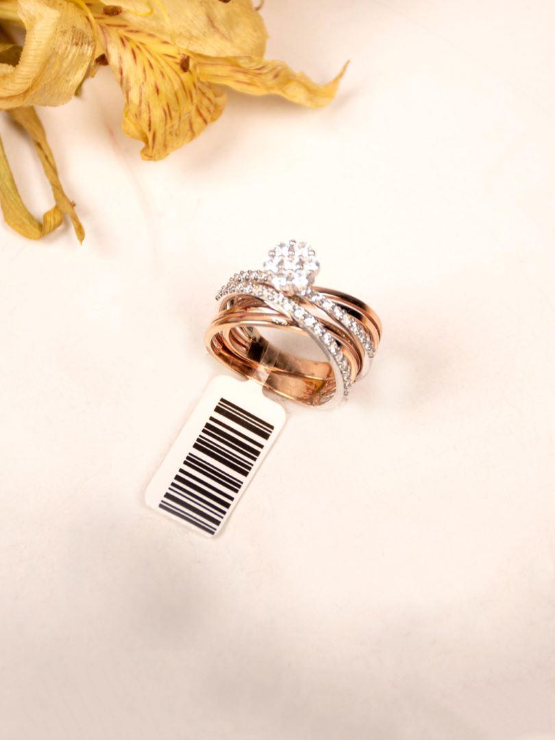 حلقه پشت حلقه نگینی رزگلد