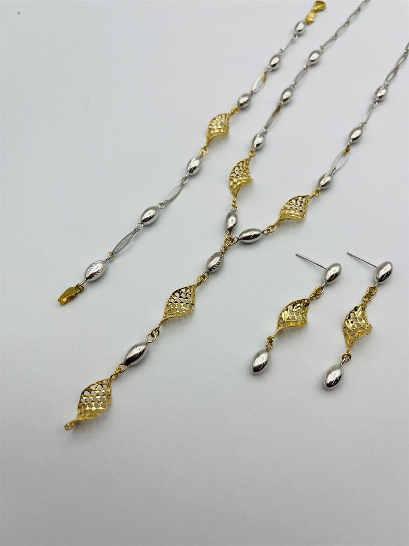 سرویس طلا 18عیار تراش دو رنگ