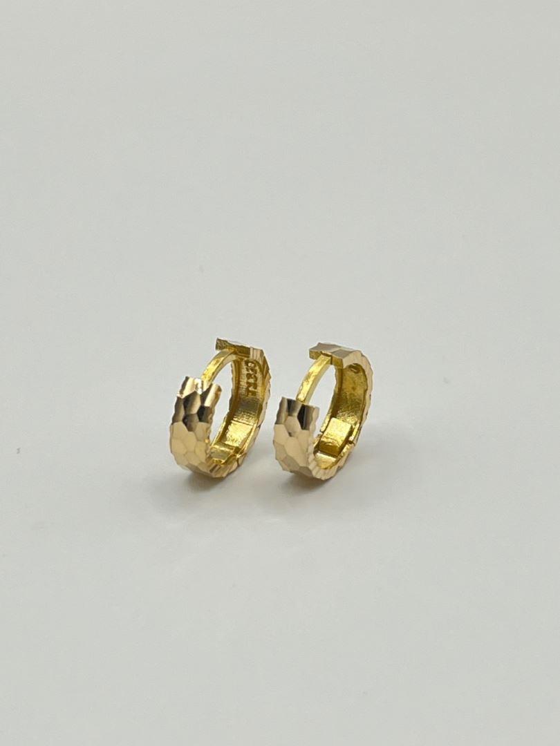 گوشواره حلقه ای طلا 18 عیار تراش 126907