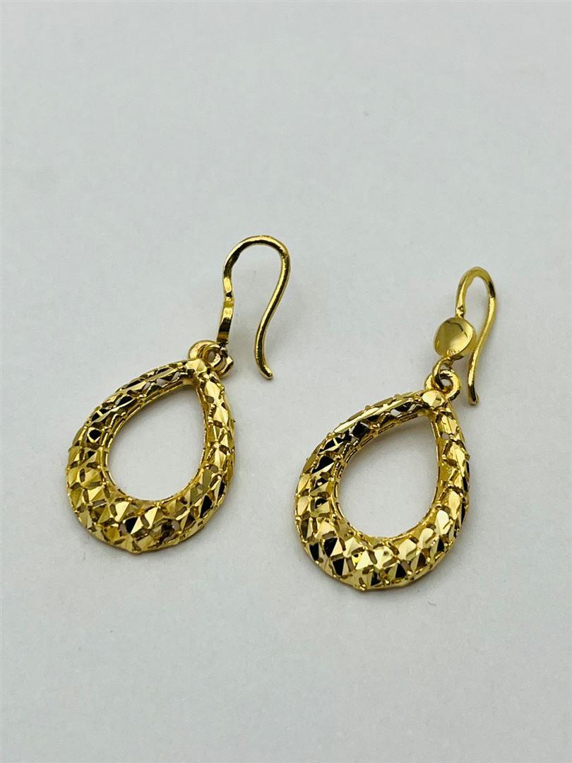 گوشواره طلا 18عیار تراش