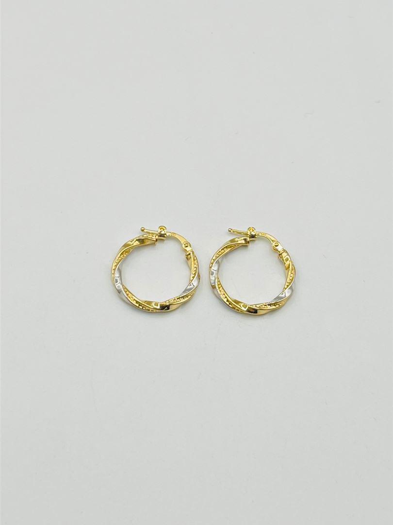 گوشواره طلا 18 عیار حلقه ای پیچ 129028