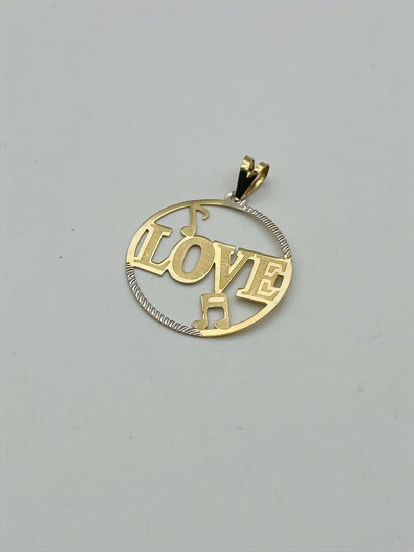 آویز پلاک طلا 18عیار love