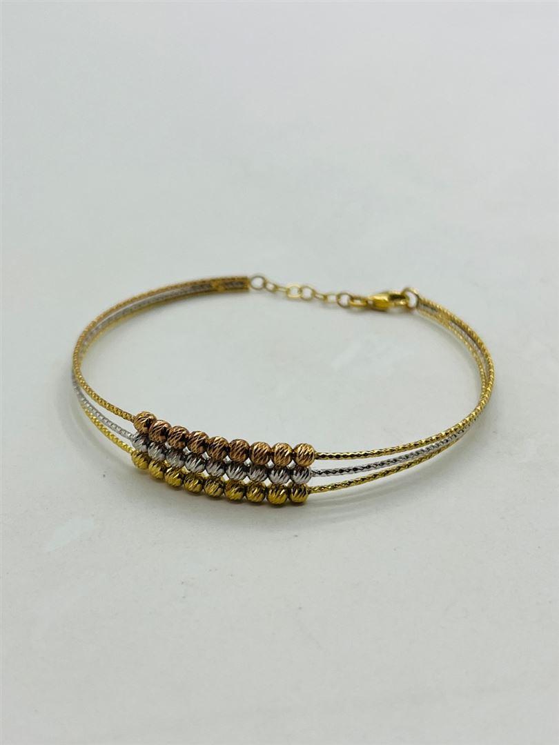 دستبند طلا 18عیار البرنادو سه رنگ