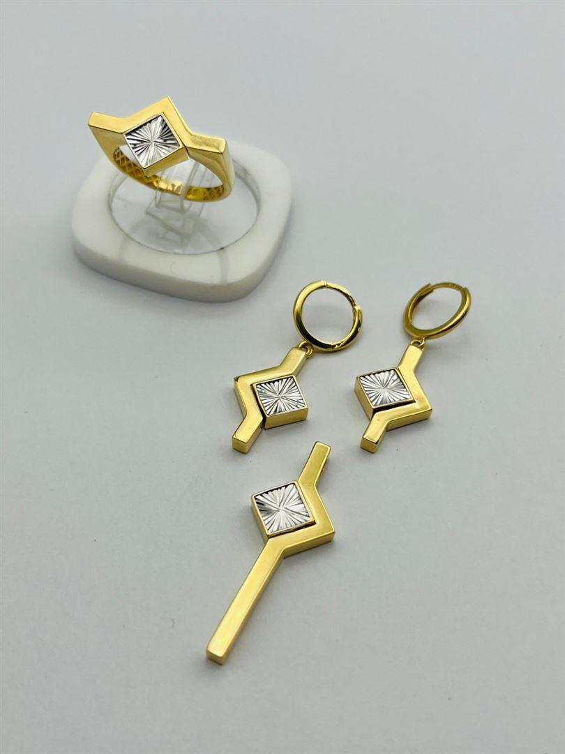 نیم ست طلا 18عیار تراش