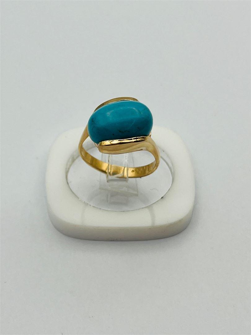 انگشتر طلا 18عیار فیروزه