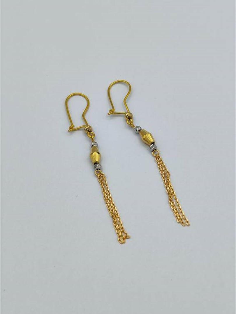 گوشواره طلا 18 عیار آویز کریستال133246