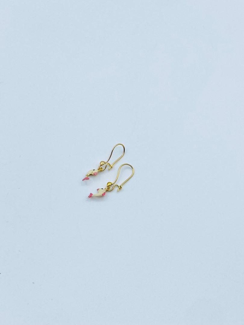 گوشواره طلا 18 عیار بچگانه دلفین 127796