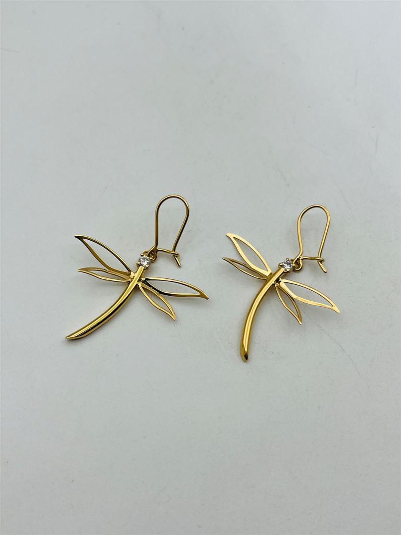 گوشواره طلا 18عیار سنجاقک
