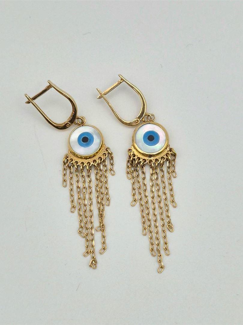گوشواره طلای 18 عیار چشم نظر