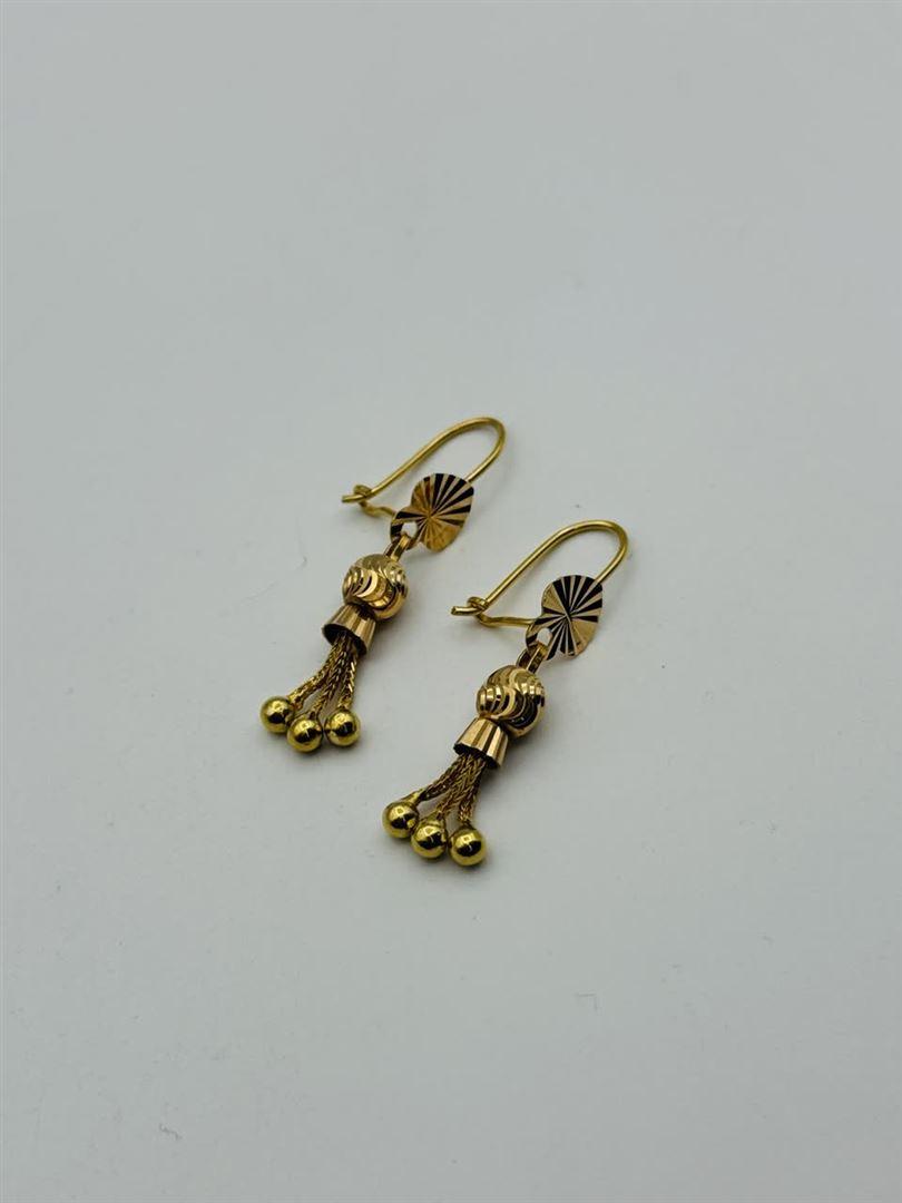 گوشواره طلا 18عیار آویز گوی