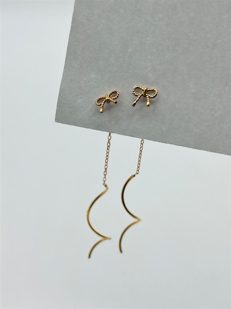 گوشواره طلا 18عیار کرلی پاپیون 137794