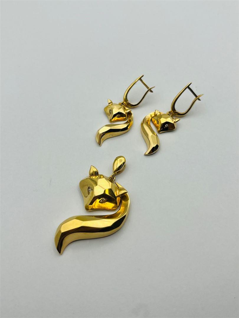 نیم ست طلا 18عیار روباه