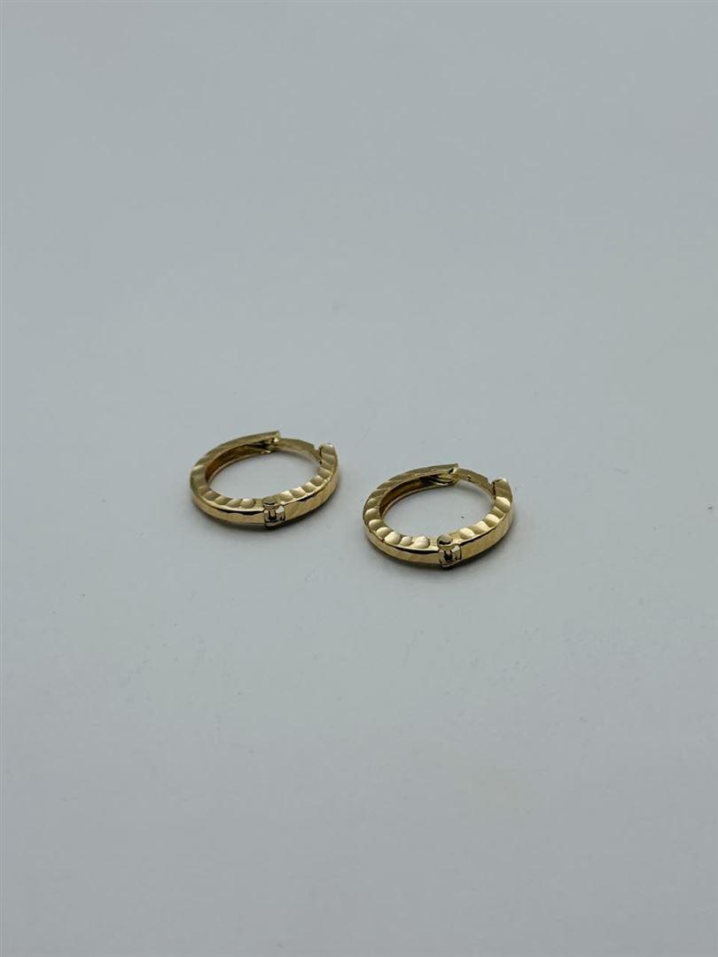 گوشواره طلا 18عیار حلقه ای تراش