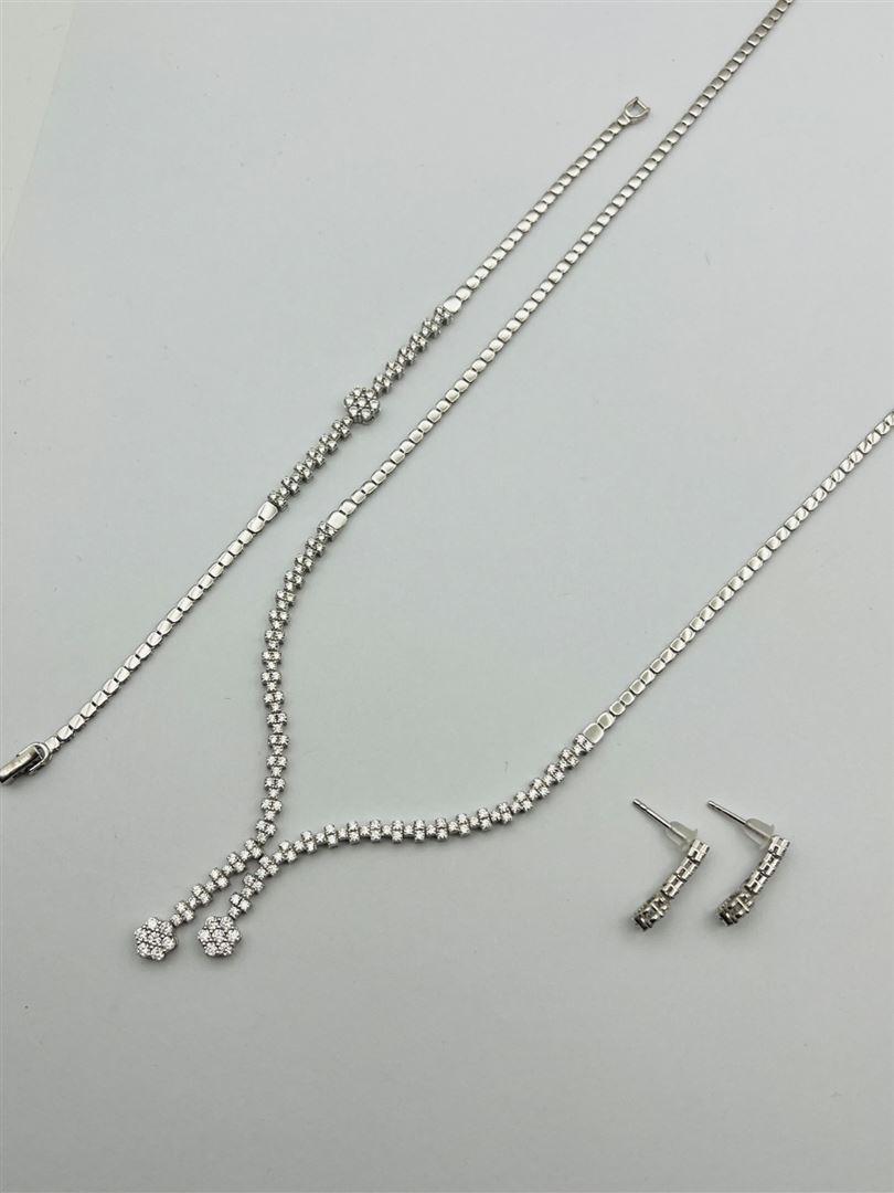 سرویس طلا 18عیار فلاور سفید