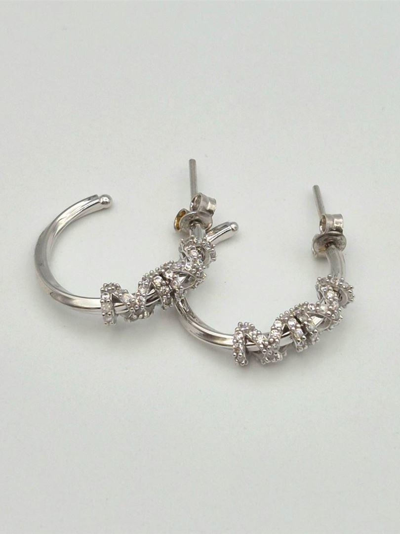 گوشواره طلا 18 عیار نگین دار