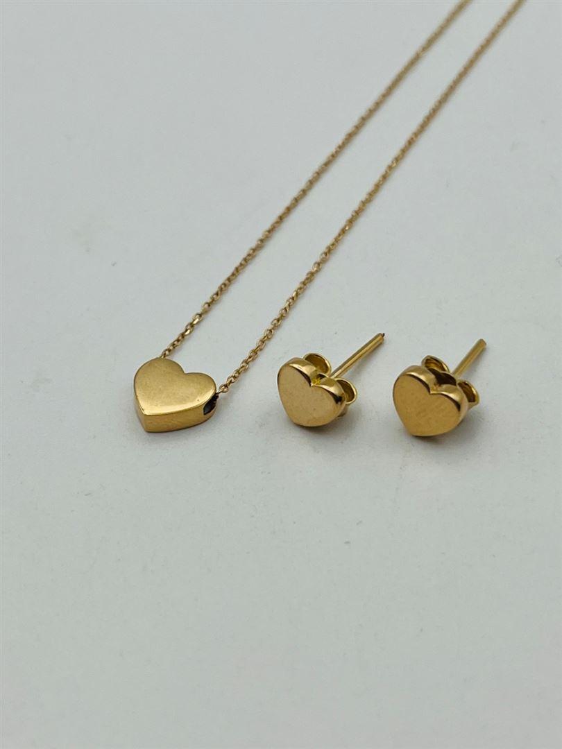 نیم ست طلا 18عیار قلب