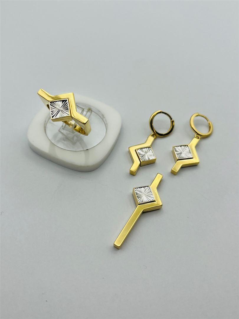 نیم ست طلا 18عیار تراش