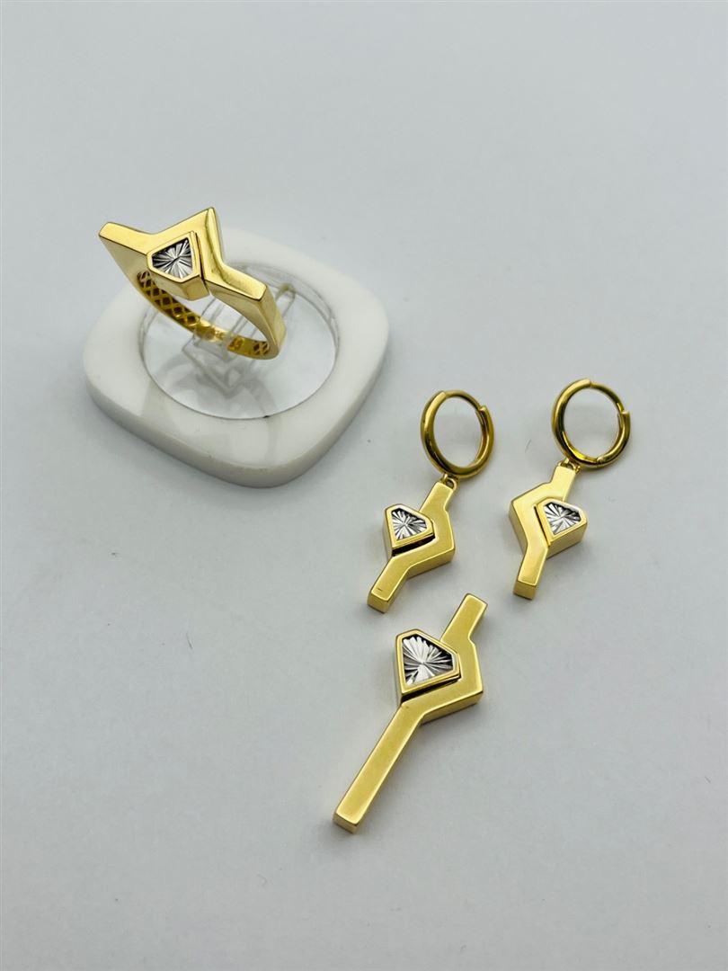 نیم ست طلا 18عیار تراش